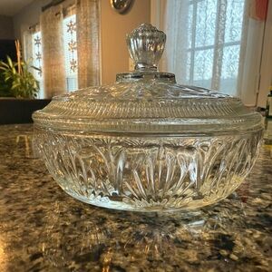 Avon Cut Glass Lidded Dish